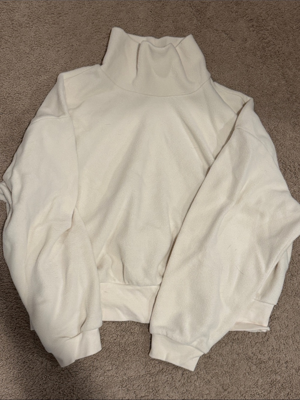 Cream Turtleneck Pullover Sweater